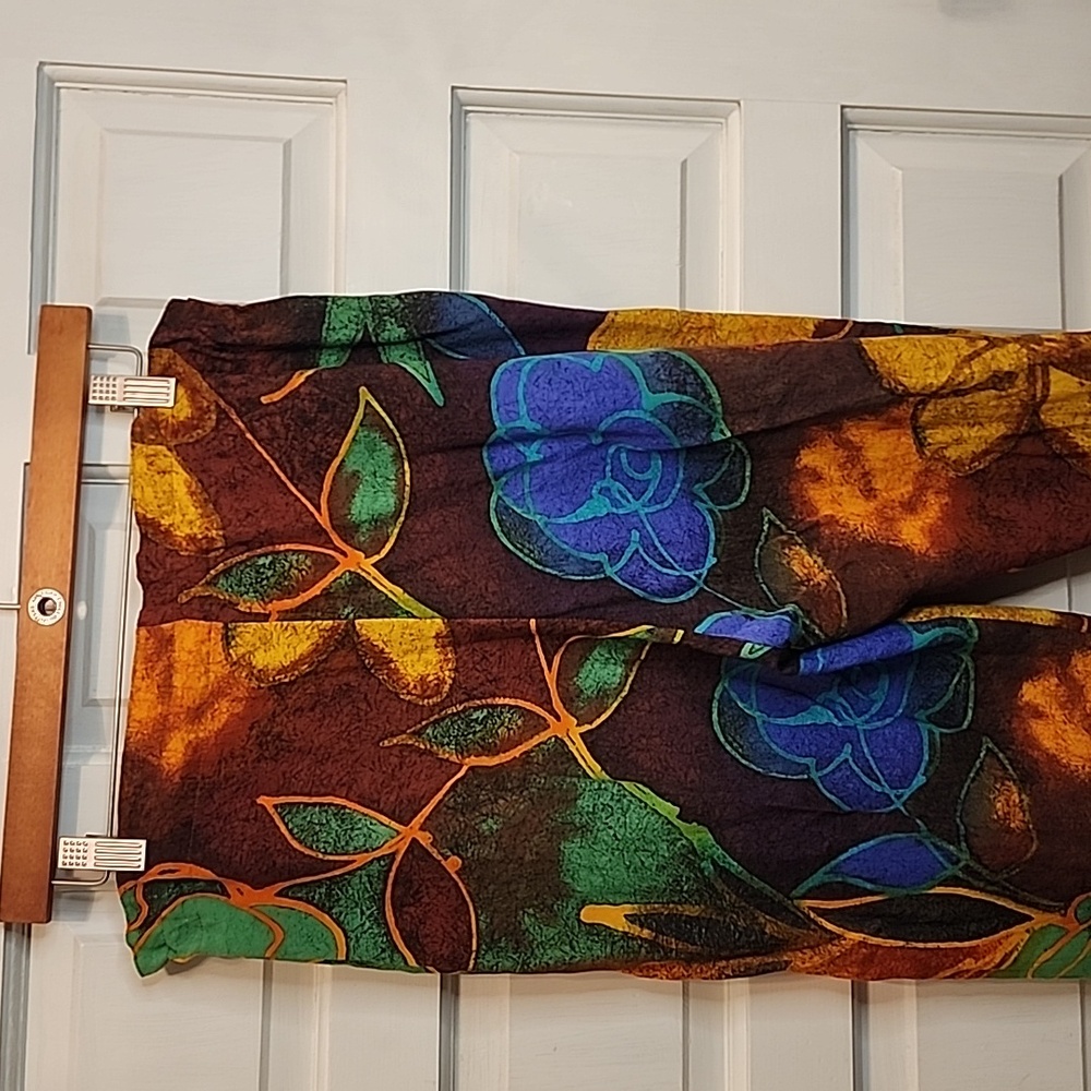 JAMS WORLD Capris/ Pants Rayon Multicolor Vibrant Floral Abstract Pockets - Picture 8 of 13